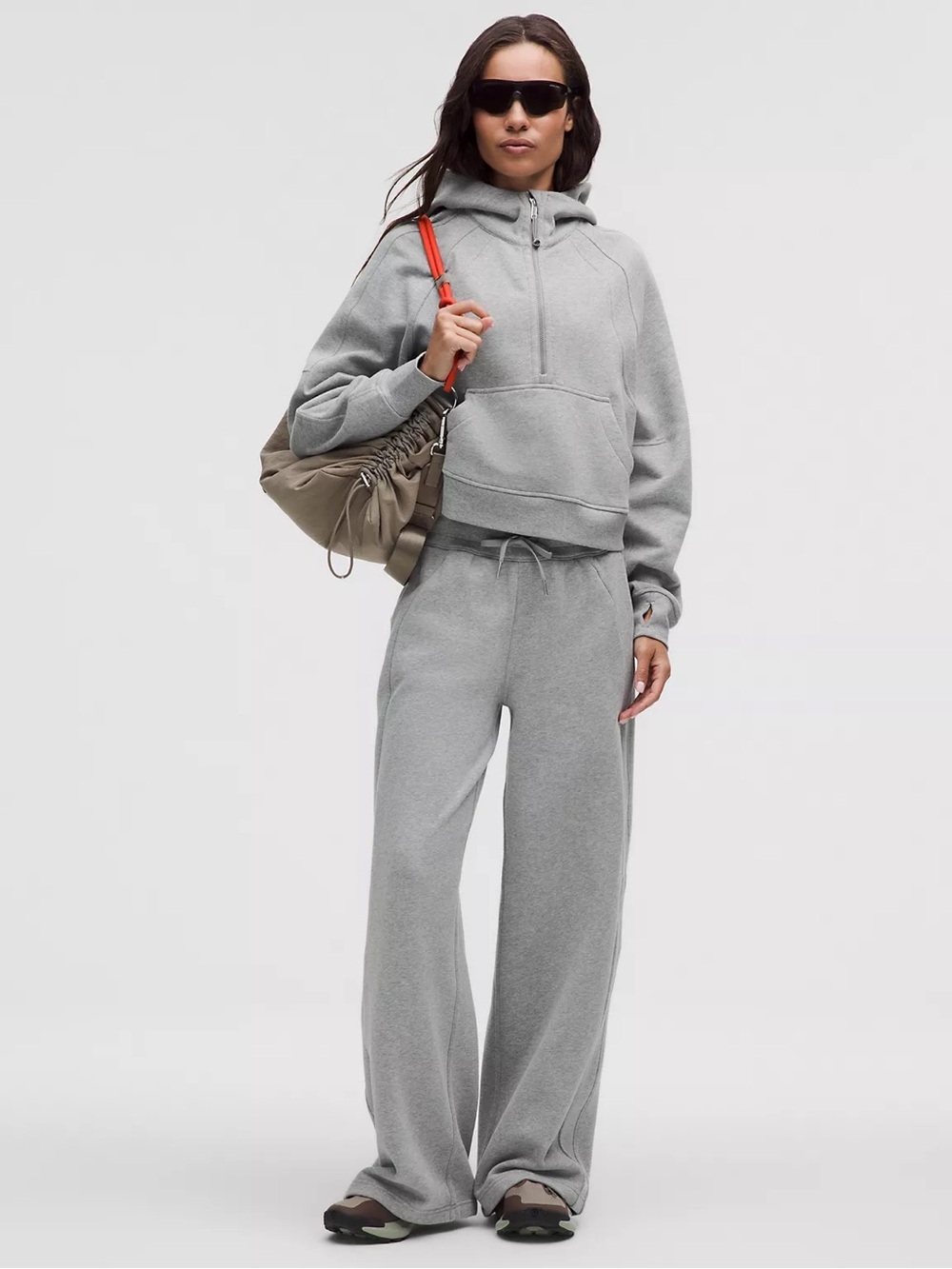 Lululemon XS Scuba Mid-Rise Wide-Leg Pant  Heathered Core Medium Grey  EUC